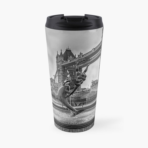 Girl with a Dolphin at Tower Bridge 2 Travel Mug