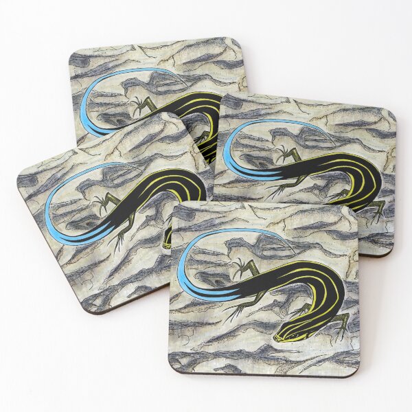 Item preview, Blue and Yellow Lizard - Five-lined Skink Drawing designed and sold by SfidaDesigns.