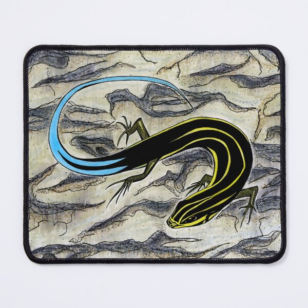 Item preview, Blue and Yellow Lizard - Five-lined Skink Drawing designed and sold by SfidaDesigns.