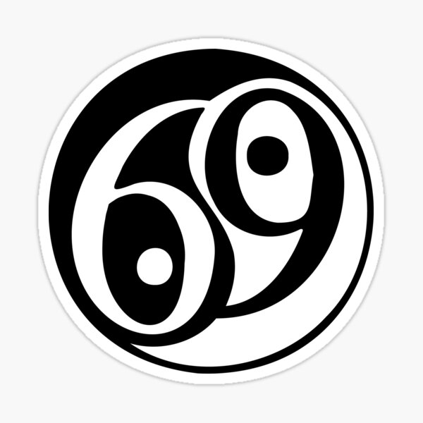 "69 Yin & Yang" Sticker for Sale by 69Degrees | Redbubble