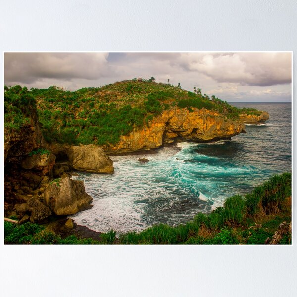Item preview, Wavy rock lagoon beach Midodaren on Java, Indonesia. designed and sold by kall3bu.