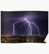 Lightning over Brisbane - Landscape Poster