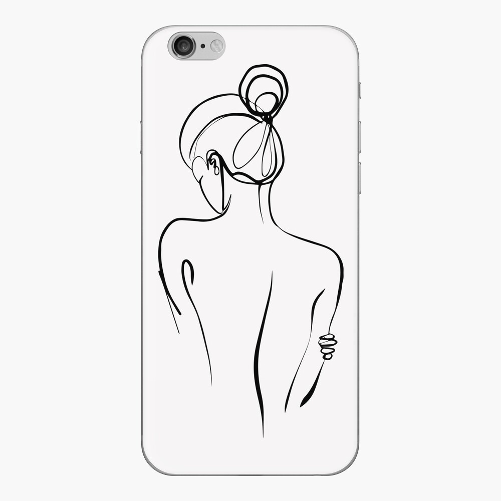Asymmetrical black and white line drawing iPad Case & Skin for