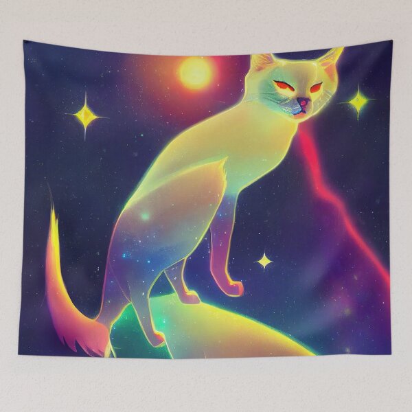 Artikelvorschau, Cat in coloful space entworfen und verkauft von ComicsFactory.