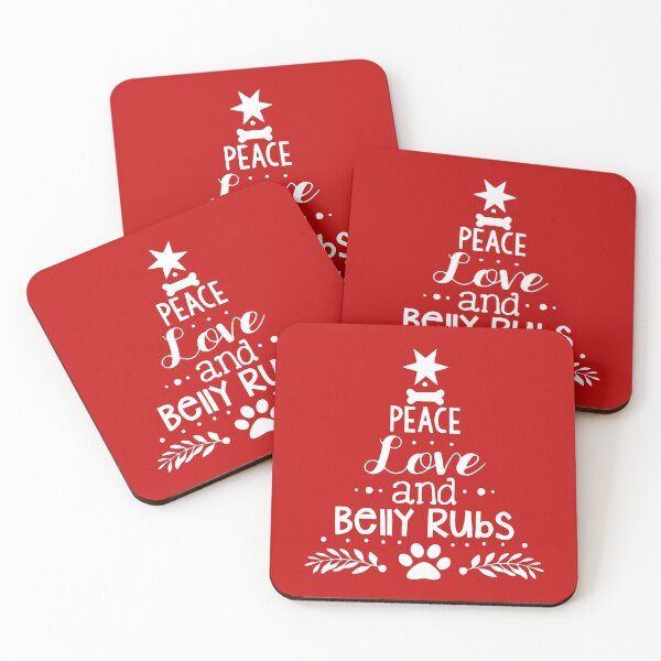 Item preview, Dog Happy Holidays - Dog Christma sticker - Pet Holiday sticker - Belly Rubs sticker in white on red designed and sold by smooshfaceutd.