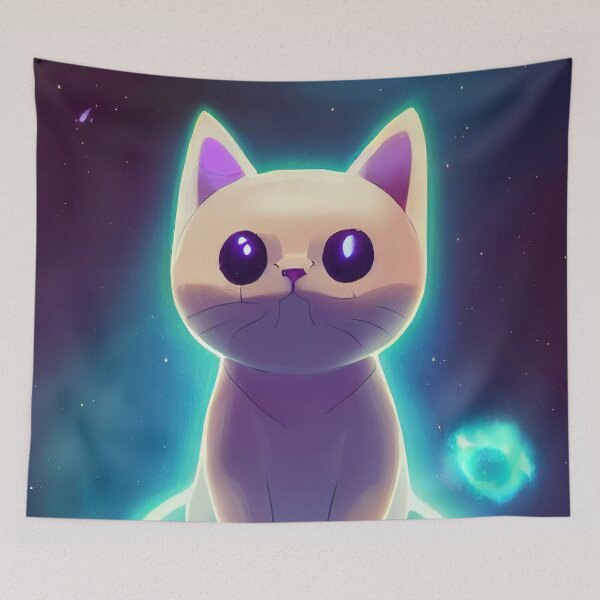 Artikelvorschau, Cat in coloful space cute entworfen und verkauft von ComicsFactory.