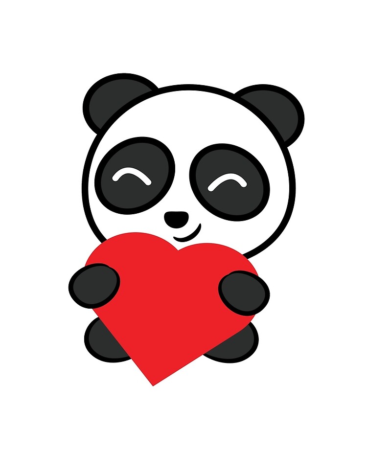 Happy Panda Hugging Heart