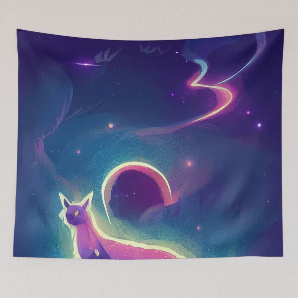 Item preview, Glowing purple raptor in space designed and sold by ComicsFactory.