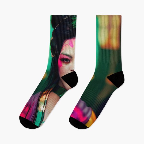 Artikelvorschau, JAPANISCHES GEISHA-MÄDCHEN-PORTRÄT ETNIC CYBERPUNK-TECHNOLOGIE-POP-ART buntes Make-up entworfen und verkauft von DRK7DSGN.
