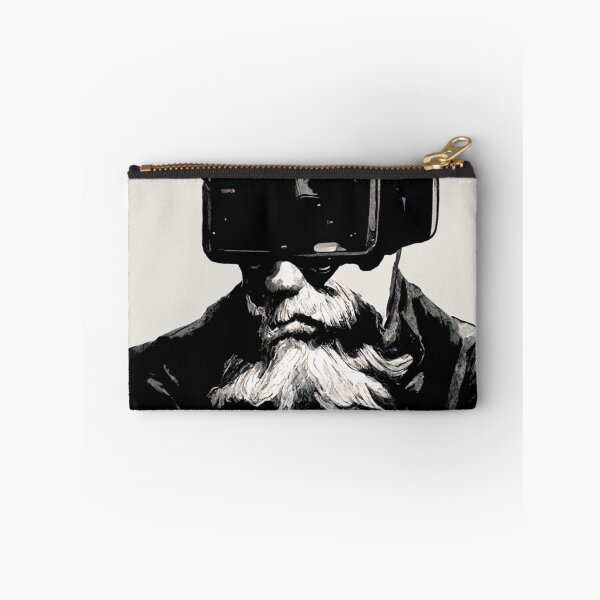 Item preview, old man wearing virtual reality glasses designed and sold by mayza-shop.