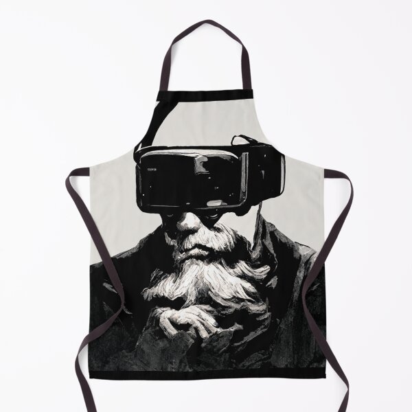 Item preview, old man wearing virtual reality glasses designed and sold by mayza-shop.
