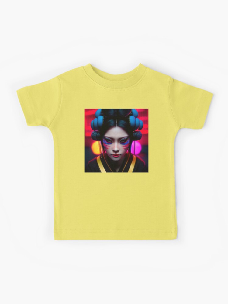 JAPANESE GEISHA GIRL PORTRAIT ETNIC CYBERPUNK TECHNOLOGY POP