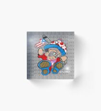 Diamond Cute Bootz Puerto Rico Bling Acrylic Block