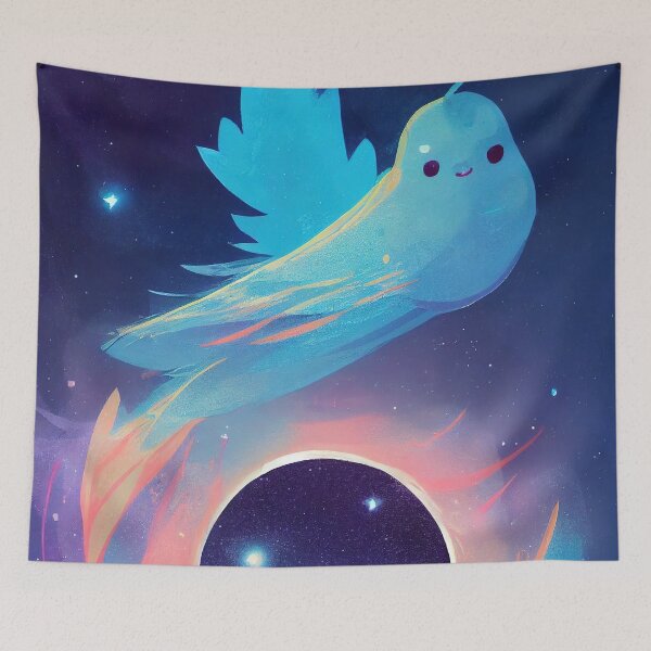 Item preview, blue bird space art designed and sold by ComicsFactory.