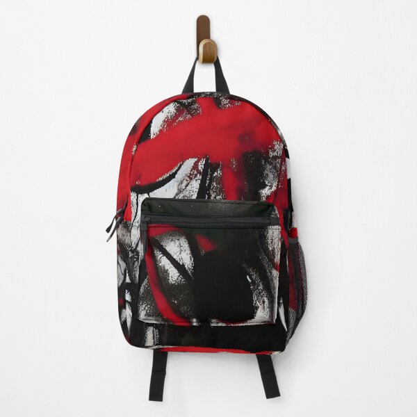 Item preview, Red, black and white paint brush strokes, abstract informal designed and sold by patterncrow.