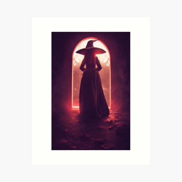 Item preview, Silhouette of a Magic Witch for Halloween designed and sold by Hype2Art.