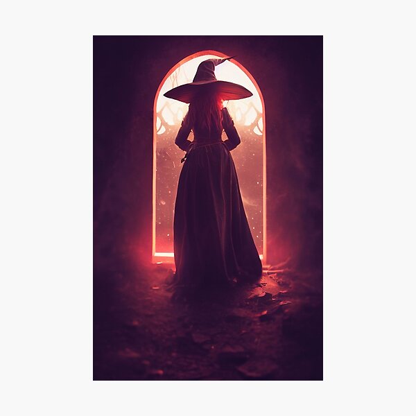 Item preview, Silhouette of a Magic Witch for Halloween designed and sold by Hype2Art.
