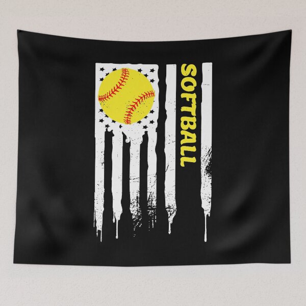 Item preview, Softball US Flag Vintage designed and sold by backham-design.