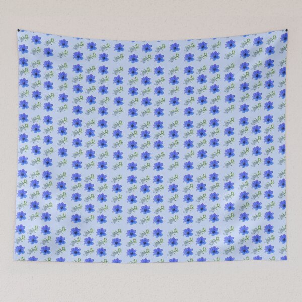 Item preview, Blue Calm Flower Pattern Design, Blue Flax and Bluebell Pattern designed and sold by hinajehan.