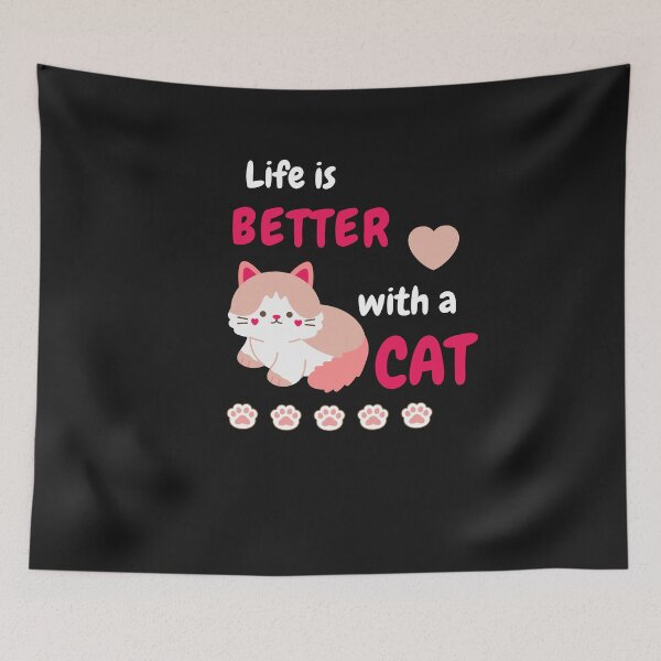 Item preview, Cat lover, Life is better with a cat designed and sold by ColourTrials.