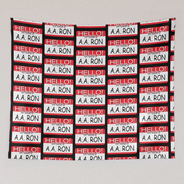 Item preview, "HELLO! MY NAME IS A A RON" NAME TAG designed and sold by WOOFANG.
