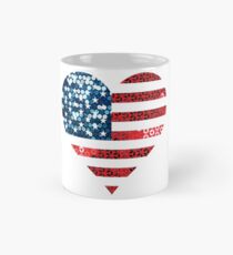Taza clásica Estados Unidos bandera corazón