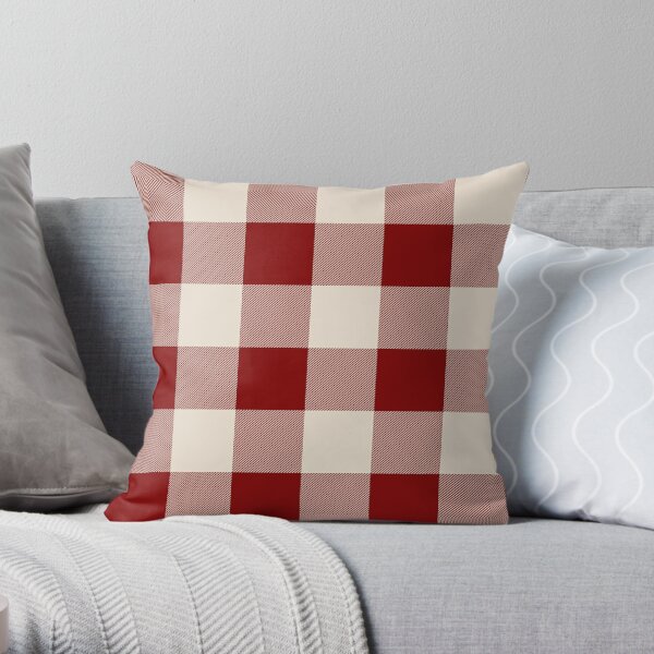 Red and white 2024 buffalo check pillows