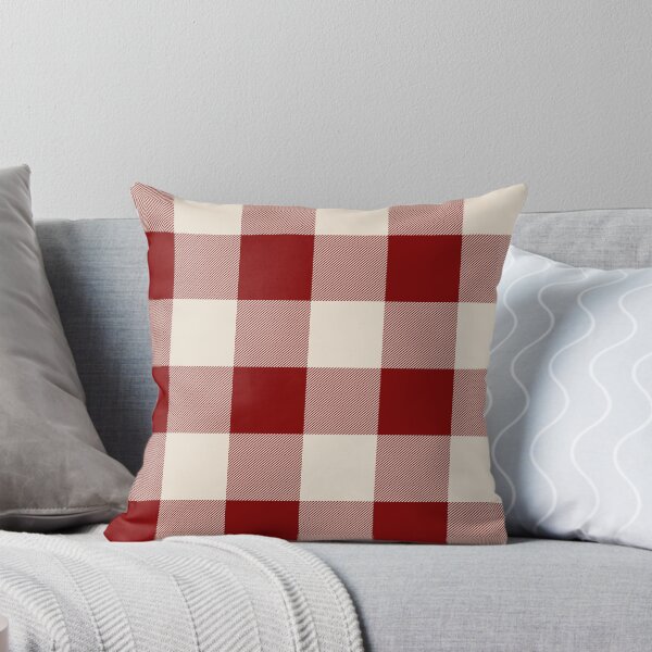 Item preview, Buffalo Check Dark Red And Vintage White Plaid Wide Stripes designed and sold by rewstudio.