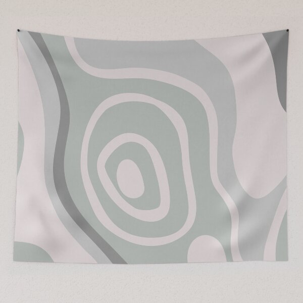 Item preview, Colorful Liquid Swirl Abstract Maximalist Pattern Retro Aesthetic Groovy Style Gray Teal designed and sold by scorpiolane.