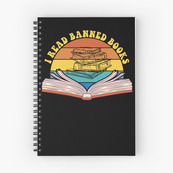 Item preview, I Read Banned Books Retro Sunset Reader Banned Book Gear designed and sold by DynamicDesign.
