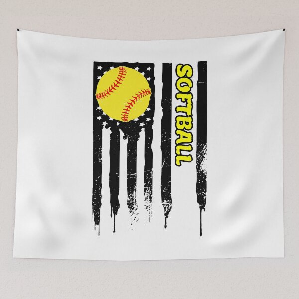 Item preview, Softball US Flag Vintage designed and sold by backham-design.