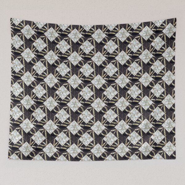 Item preview, Black Onyx and Mother of Pearl Flowers - Seamless Floral Pattern designed and sold by JediNeil.