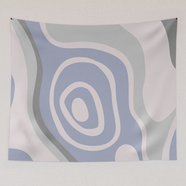 Item preview, Colorful Liquid Swirl Abstract Maximalist Pattern Retro Aesthetic Groovy Style Pigeon Blue designed and sold by scorpiolane.