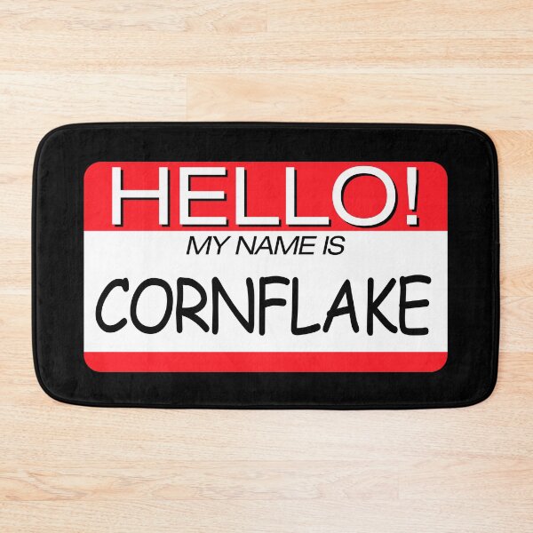 Item preview, "HELLO! MY NAME IS CORNFLAKE" NAME TAG designed and sold by WOOFANG.