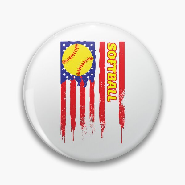 Item preview, Softball US Flag Vintage designed and sold by backham-design.