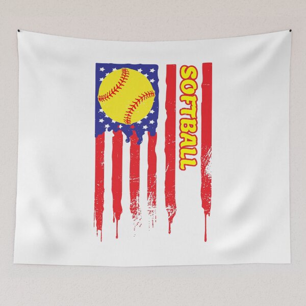 Item preview, Softball US Flag Vintage designed and sold by backham-design.