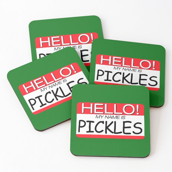 Item preview, "HELLO! MY NAME IS PICKLES" NAME TAG designed and sold by WOOFANG.