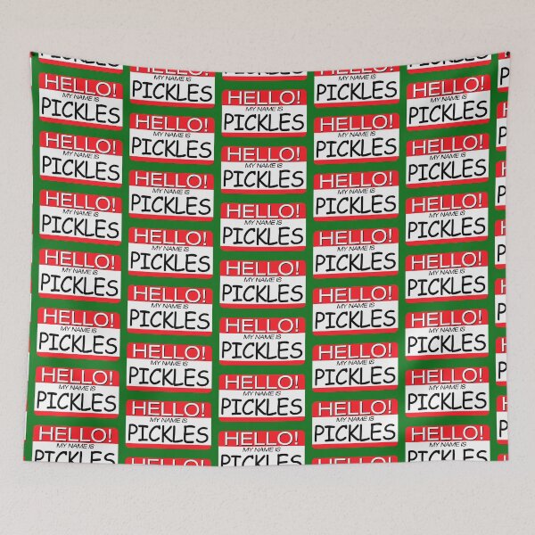 Item preview, "HELLO! MY NAME IS PICKLES" NAME TAG designed and sold by WOOFANG.