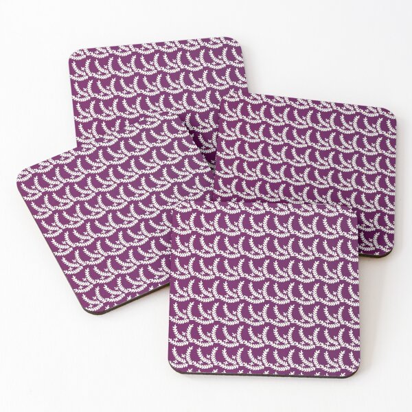 Item preview, Distinctive leaf pattern with a raspberry background  designed and sold by bayanabufadda.