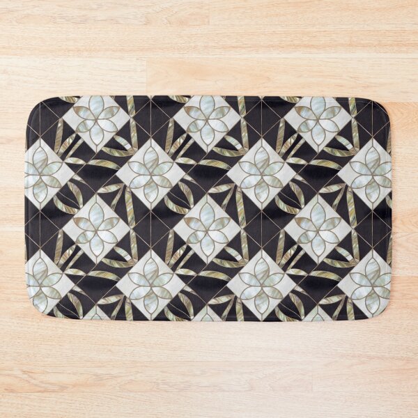 Item preview, Black Onyx and Mother of Pearl Flowers - Seamless Floral Pattern designed and sold by JediNeil.
