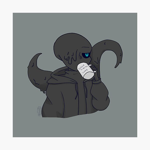 Nightmare sans, *sips judgingly* Sticker for Sale by Nova-R