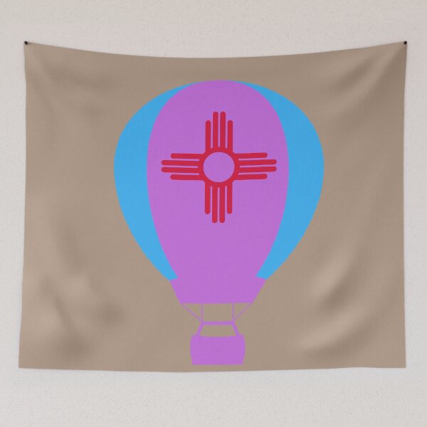 Item preview, New Mexico Flag Hot Air Balloon - Blue & Purple designed and sold by LatterDaze.