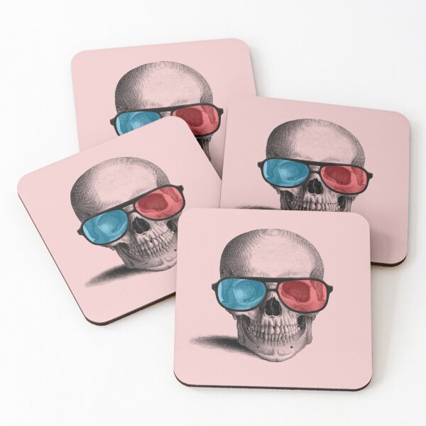 Item preview, Cool 3D glasses skull (pink) designed and sold by Madame Memento.