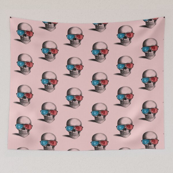 Item preview, Cool 3D glasses skull (pink) designed and sold by Madame Memento.