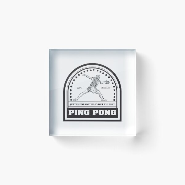 Item preview, Vintage art badge Table tennis Ping Pong: Let's Bounce! Settle for nothing but the best designed and sold by scribblelife.