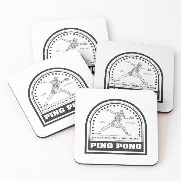 Item preview, Vintage art badge Table tennis Ping Pong: Let's Bounce! Settle for nothing but the best designed and sold by scribblelife.