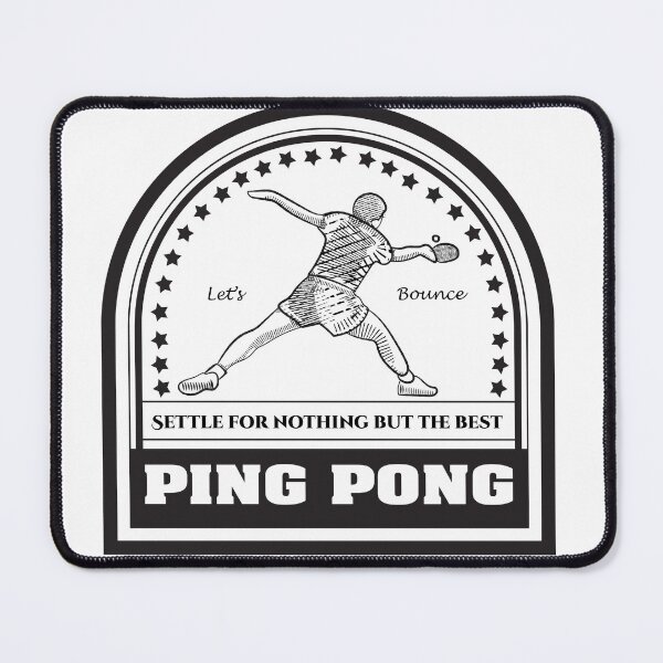 Item preview, Vintage art badge Table tennis Ping Pong: Let's Bounce! Settle for nothing but the best designed and sold by scribblelife.