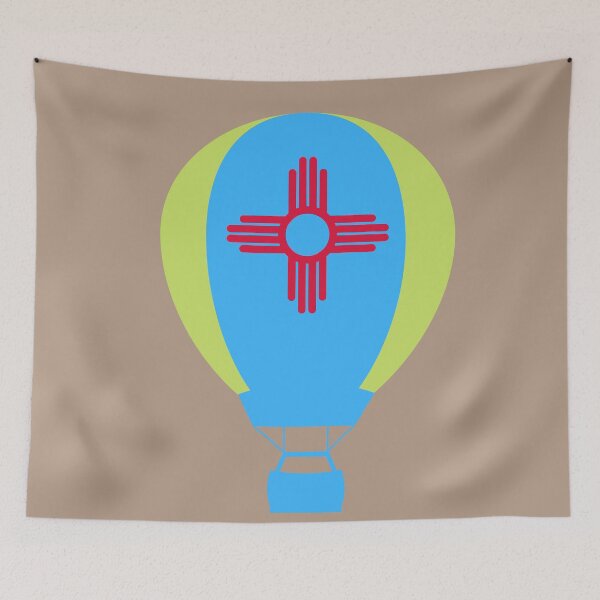 Item preview, New Mexico Flag Hot Air Balloon - Green & Blue designed and sold by LatterDaze.
