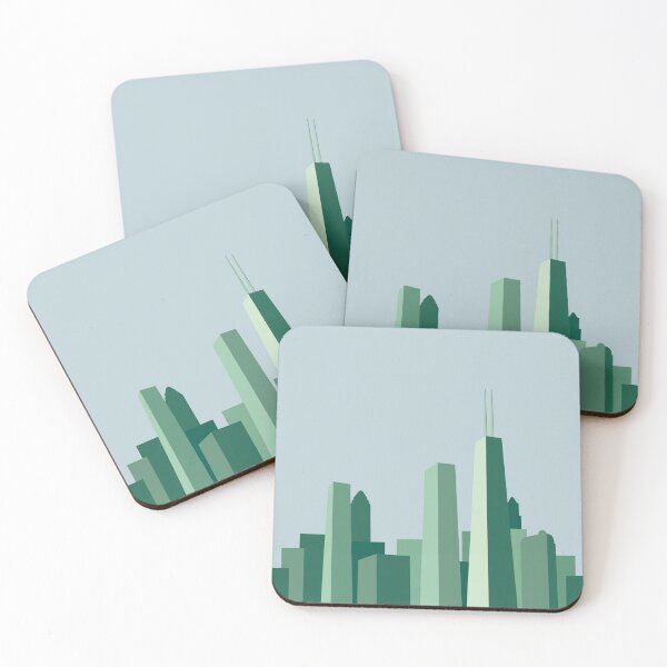 Item preview, Chicago Skyline (Green) designed and sold by rachgoodman21.
