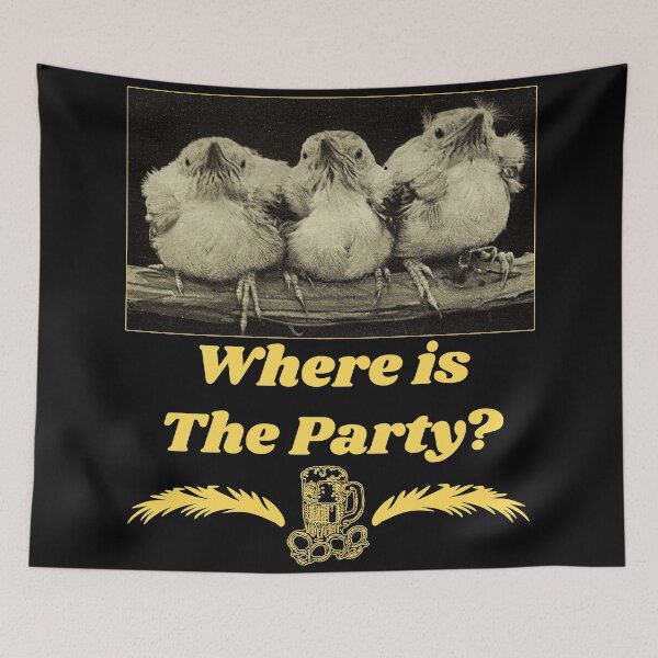 Item preview, Where is the Party? - Chicks T-shirt design designed and sold by Ridiculam Toga.